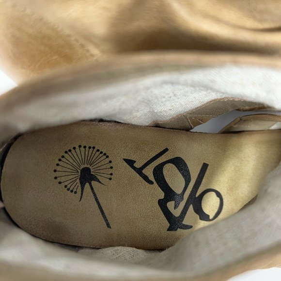 OTBT Womens Patchouli Taupe Open Toe Leather Stacked Sandals Heels Shoes 9 New - Picture 10 of 12